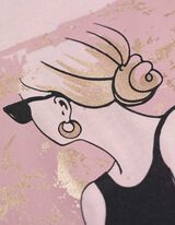 Majica kratkih rukava - Sjajni print - ljubicasta