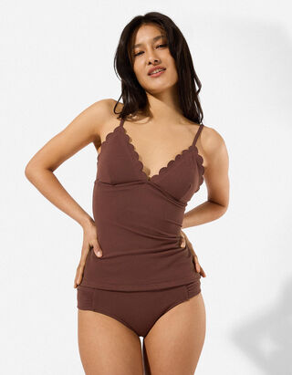 Tankini - Strukturiertes Material - Braun