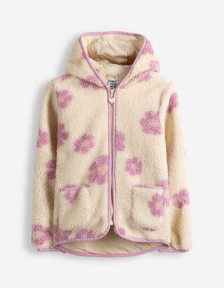 Jacke - Teddyfell - beige