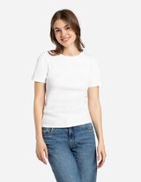 Majica kratkih rukava - rebrasti materijal - bela