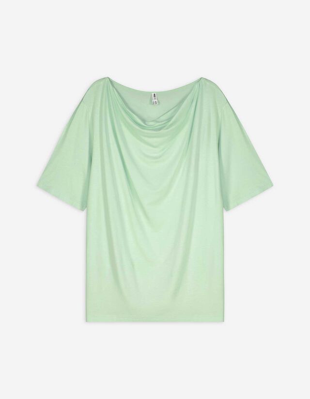 T-Shirt - Wasserfall-Ausschnitt