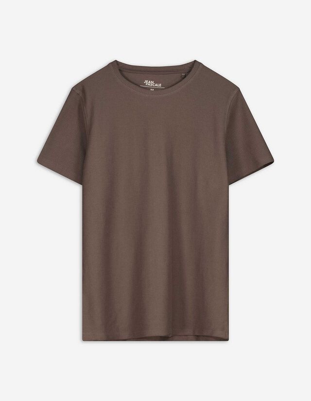 T-Shirt - Rundhals-Ausschnitt - hellbraun