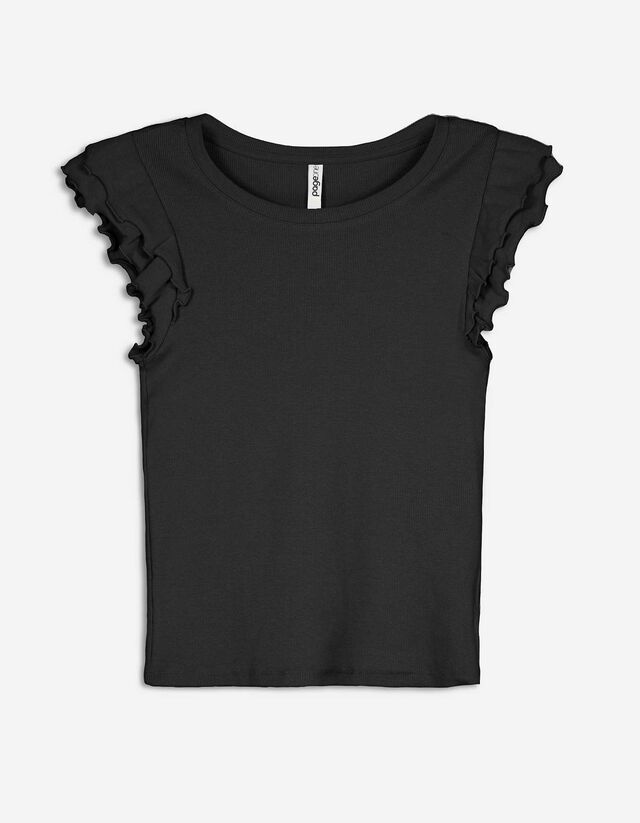Top - Ärmel mit Volants