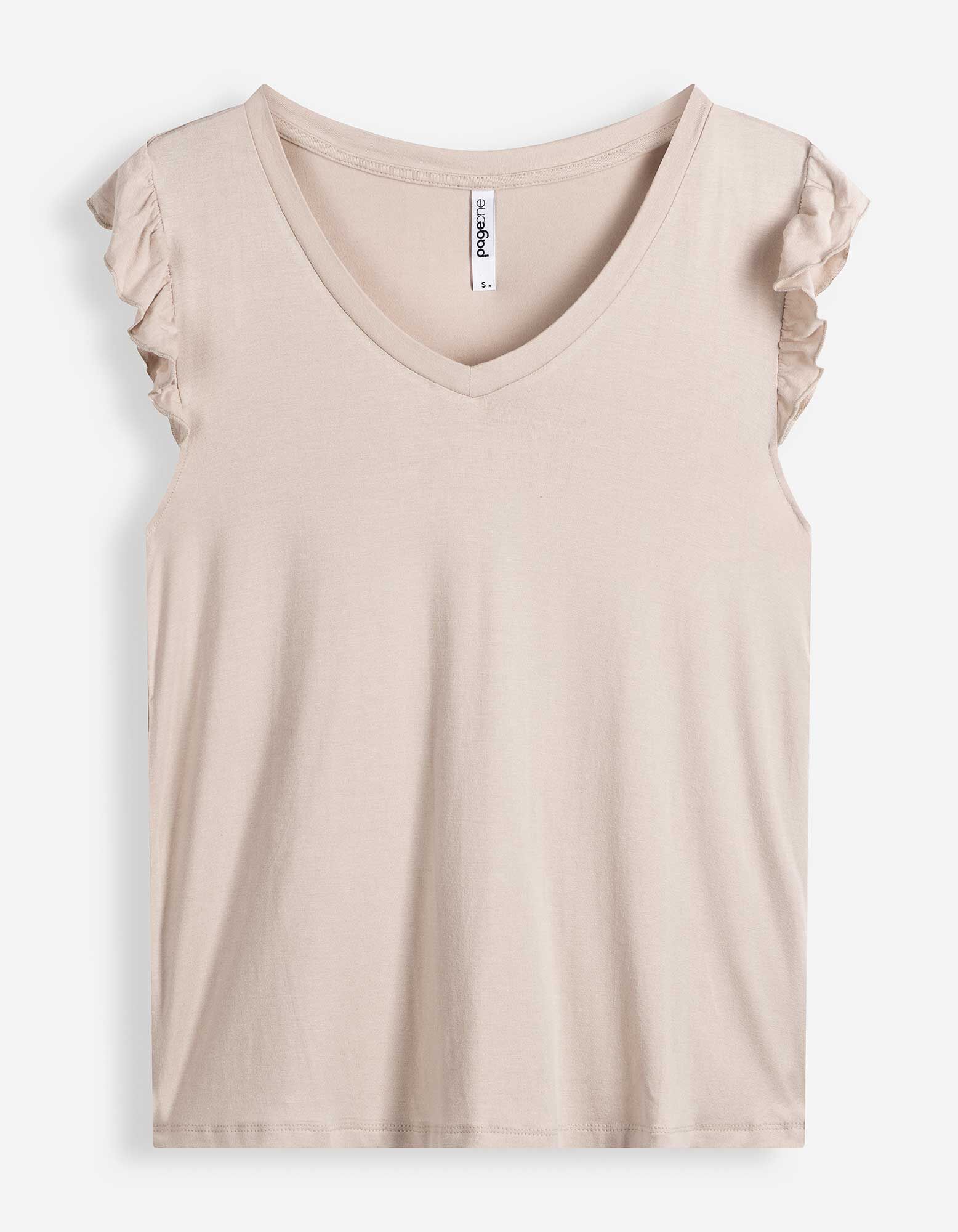 Top sans manches - Volants - beige