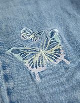 Jeans - Stickerei - blau