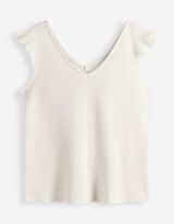 Top - Waffelstruktur - Off-White