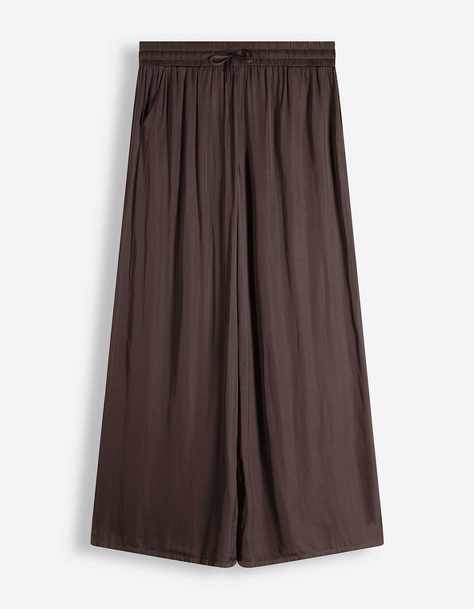 Pyjamahose - Satin - Dunkelbraun