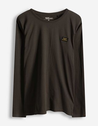 Langarmshirt - einfarbig - dunkelgr&uuml;n