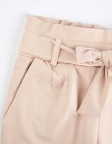 spodnie paperbag - ze streczem - bez