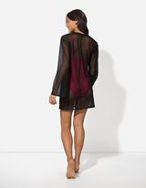 Tunica da spiaggia - Pizzo traforato - nero