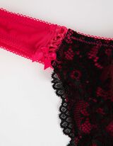 Chiloți string - Garnitură din dantelă - Roz