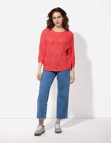 Pleteni pulover - &Scaron;i&scaron;mi&scaron; rukavi - svetlo-crvena