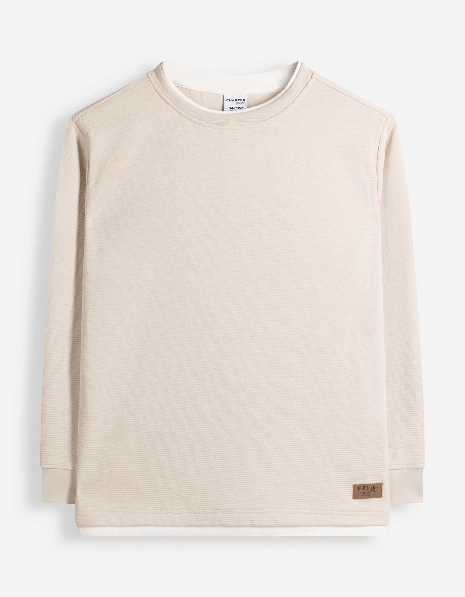 Langarmshirt - Oversized Fit - Hellgrau