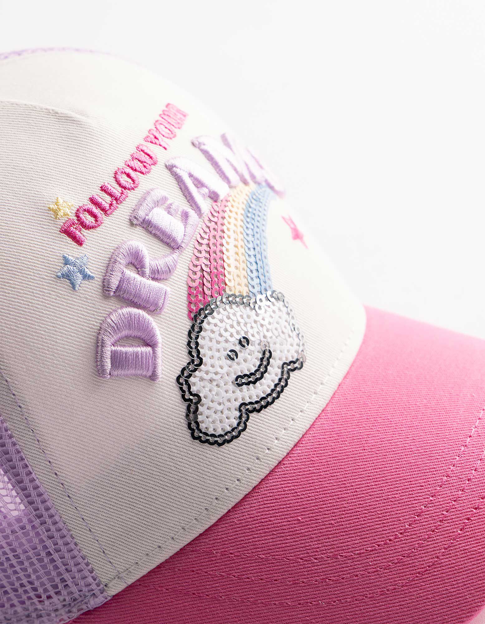 Casquette - Ornement paillet&eacute; - Lilas
