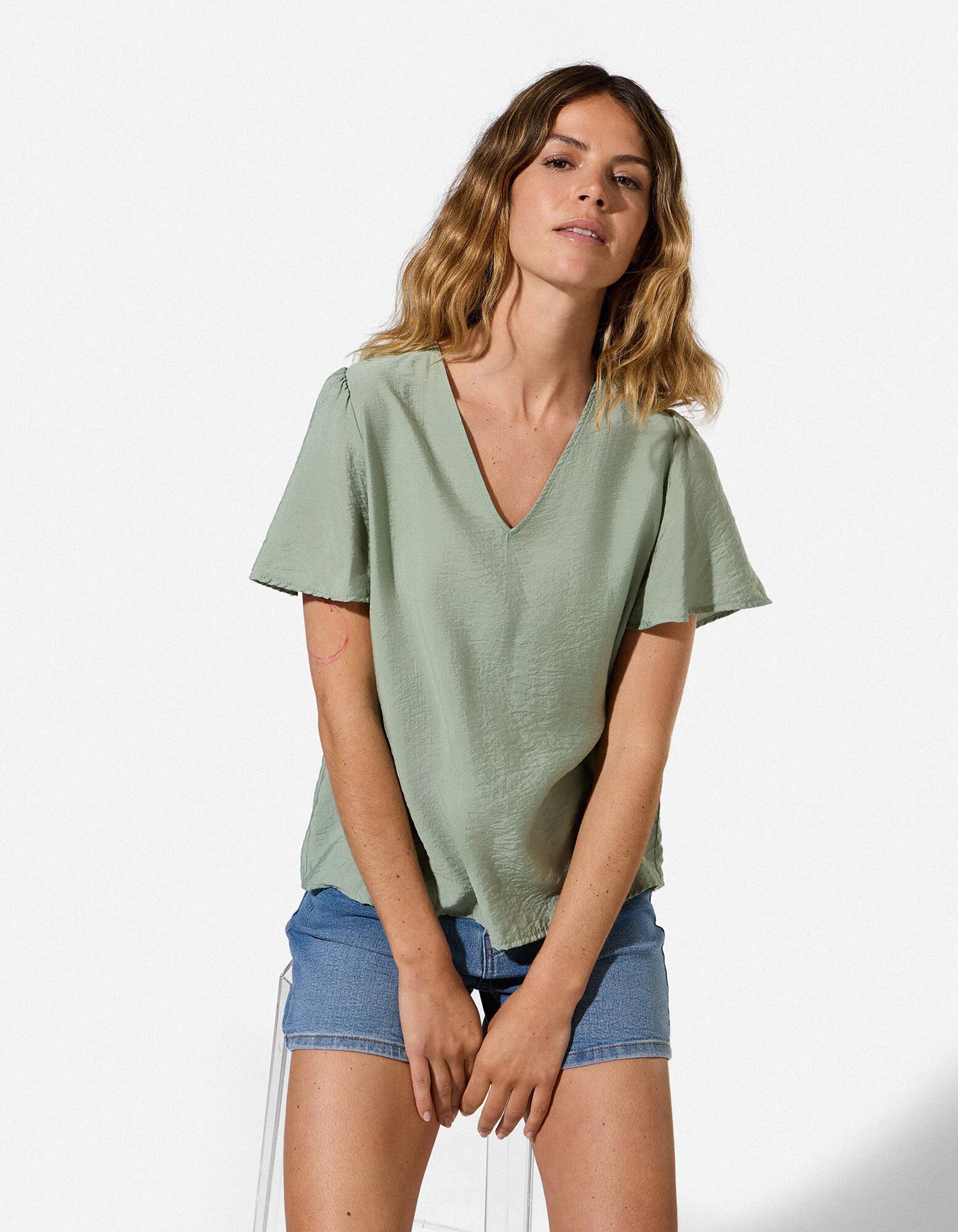 Jeansshorts - Regular Fit - blau