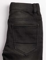 Jeansshorts - Regulierbarer Saum - schwarz