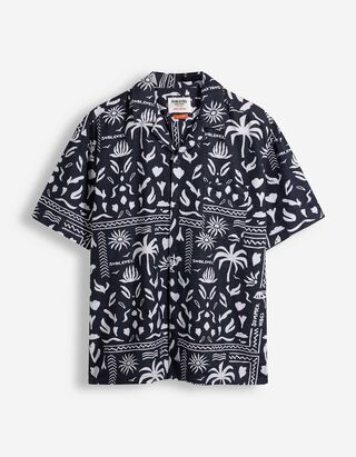 Hemd - Allover-Print - Dunkelblau