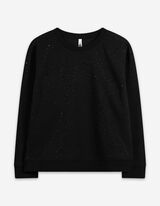 Mikina - Ozdobné kamínky - cerná