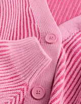 Strickjacke - Streifen - Rosa