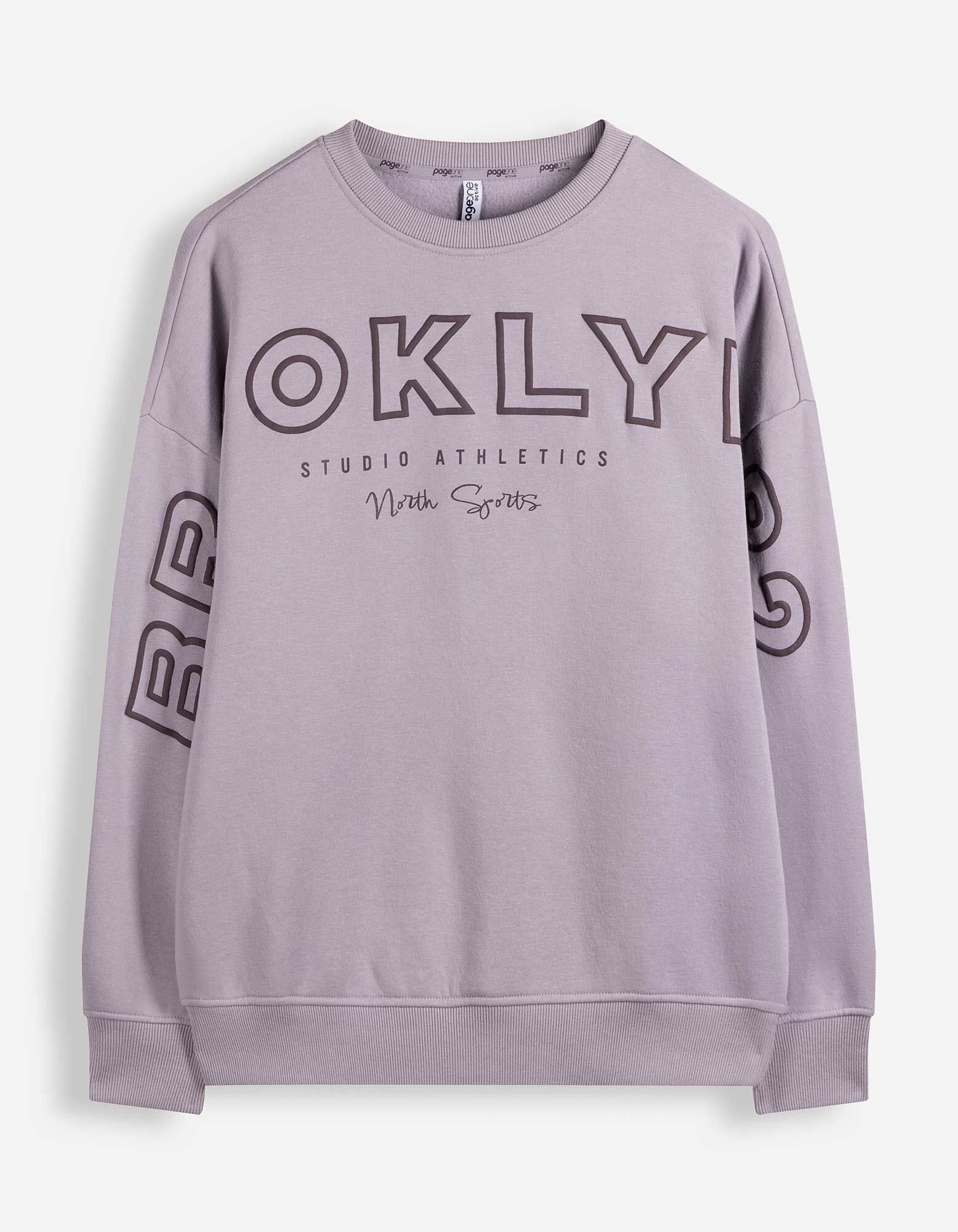 Sweatshirt - Baumwoll-Mix - Flieder