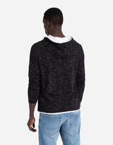 koszulka z długim rękawem - kaptur z troczkiem - czarny