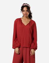 Bluse - einfarbig - Rost
