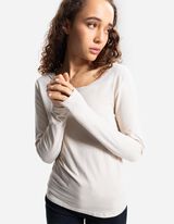 Langarmshirt - Stretchanteil - weiß