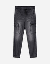 Cargohose - Denim - grau