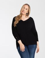 Pulover - Amestec viscoză - Negru