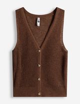 Stricktop - Knopfleiste - braun