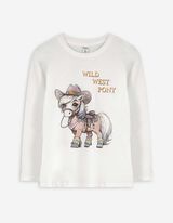 Langarmshirt - Frontprint - weiß
