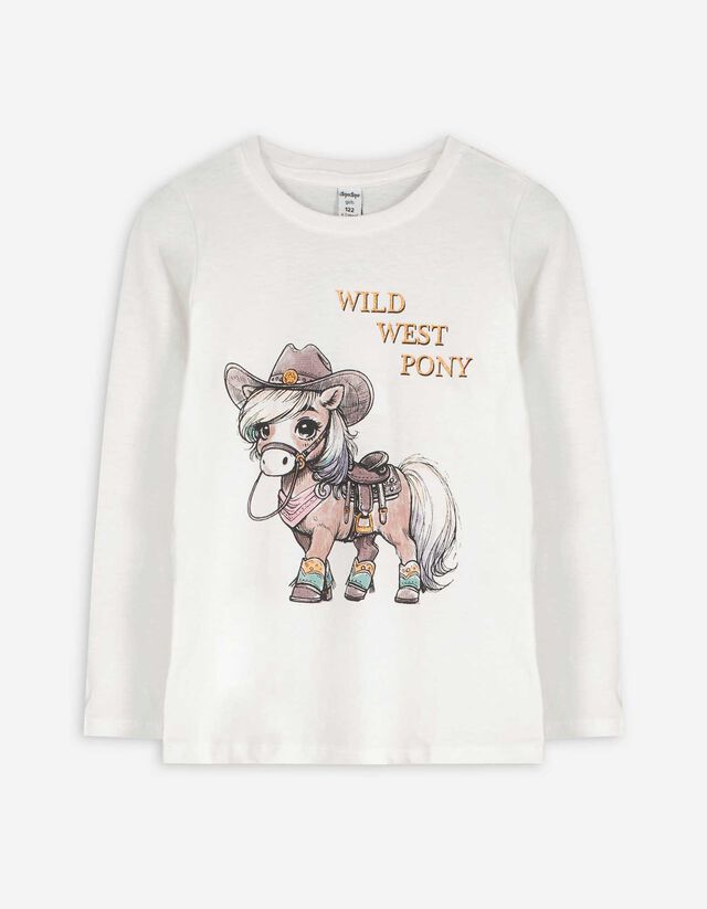 Langarmshirt - Frontprint - weiß