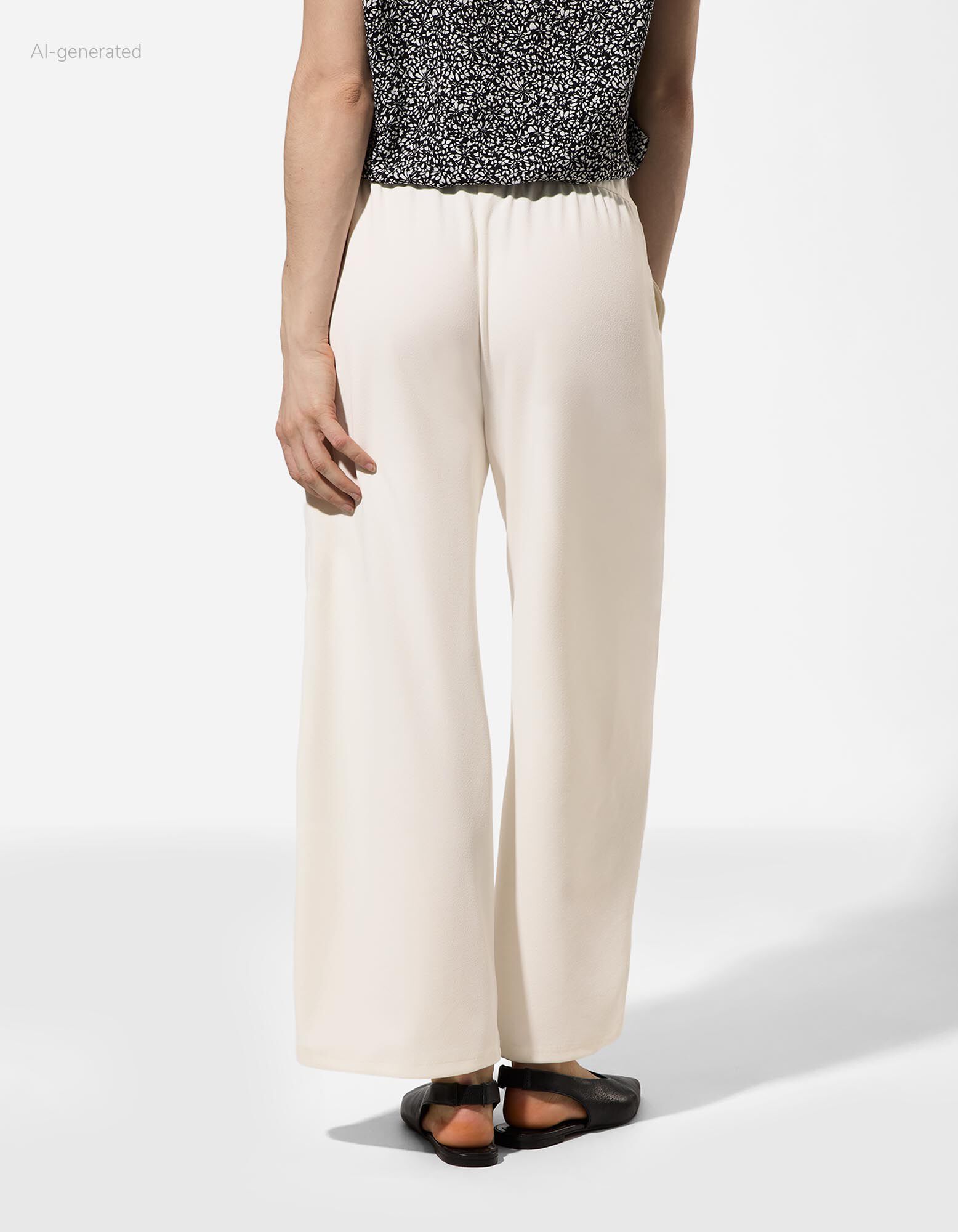 Broek - Elastische sluiting - Off-White