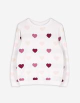 Strickpullover - Allover-Print - weiß