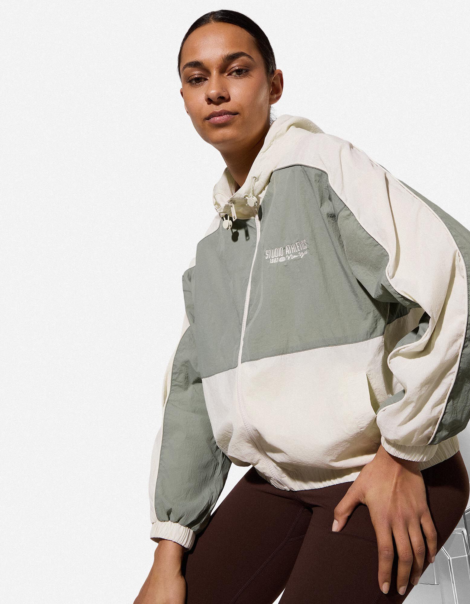 Outdoorjacke - Color-Blocking - wei&szlig;