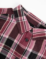 bluzka koszulowa - kieszeń na piersi - ciemny czerwony