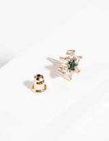 kolczyki - ozdobne kamyki - zloty