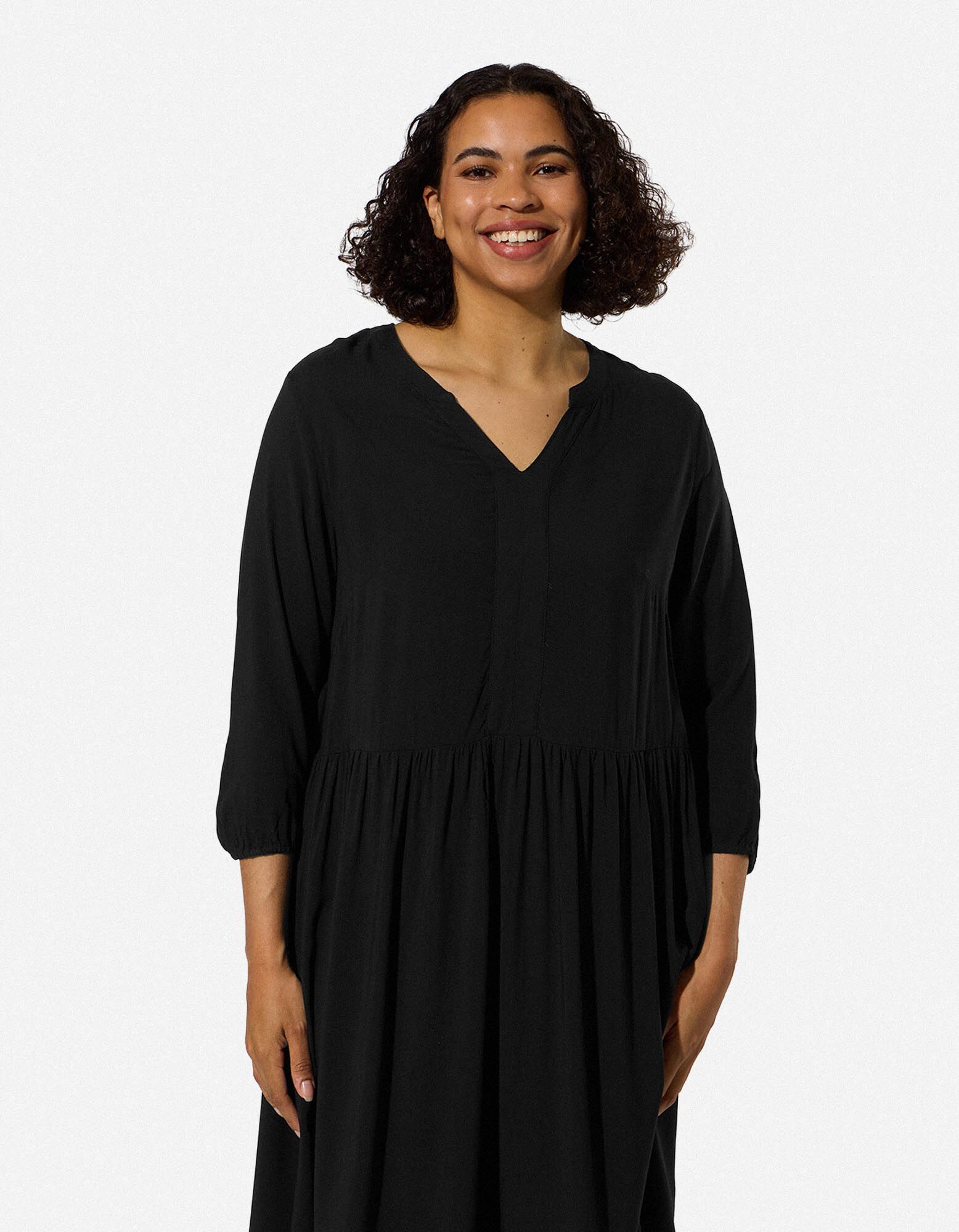 Kleid - Dreiviertel&auml;rmel - Schwarz