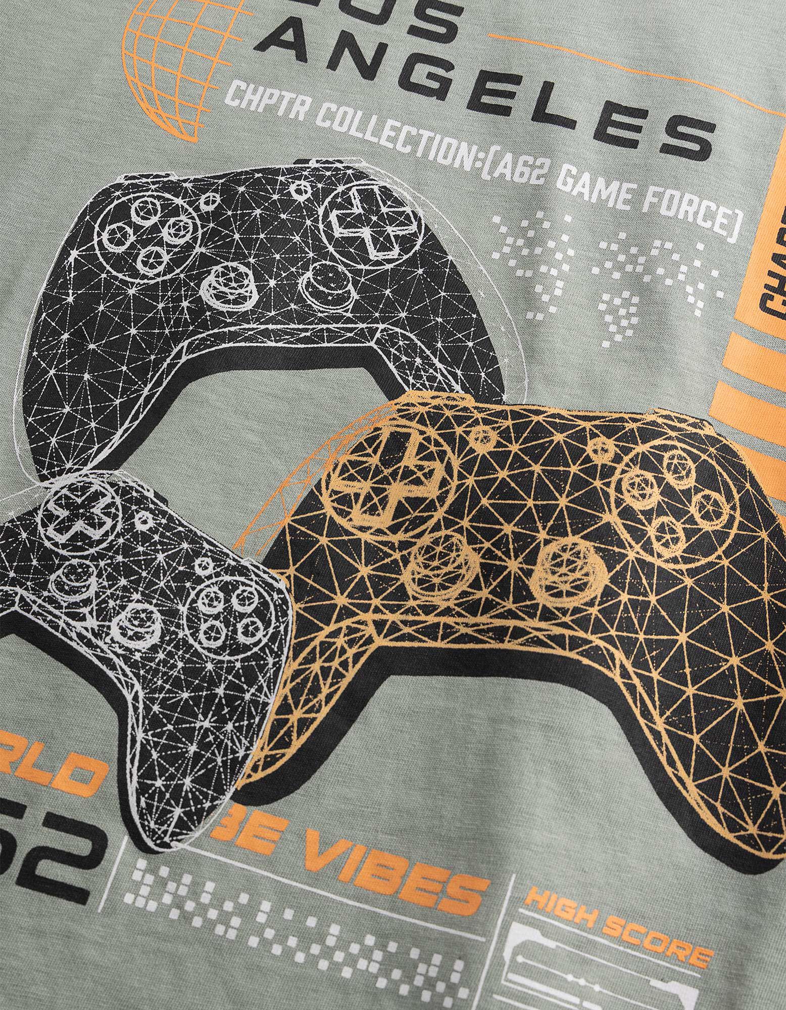 Langarmshirt - Frontprint - Hellgr&uuml;n