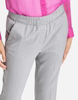 Pantaloni - Righe gessate - grigio