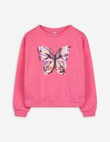 Sweatshirt - Paillettenbesatz - pink