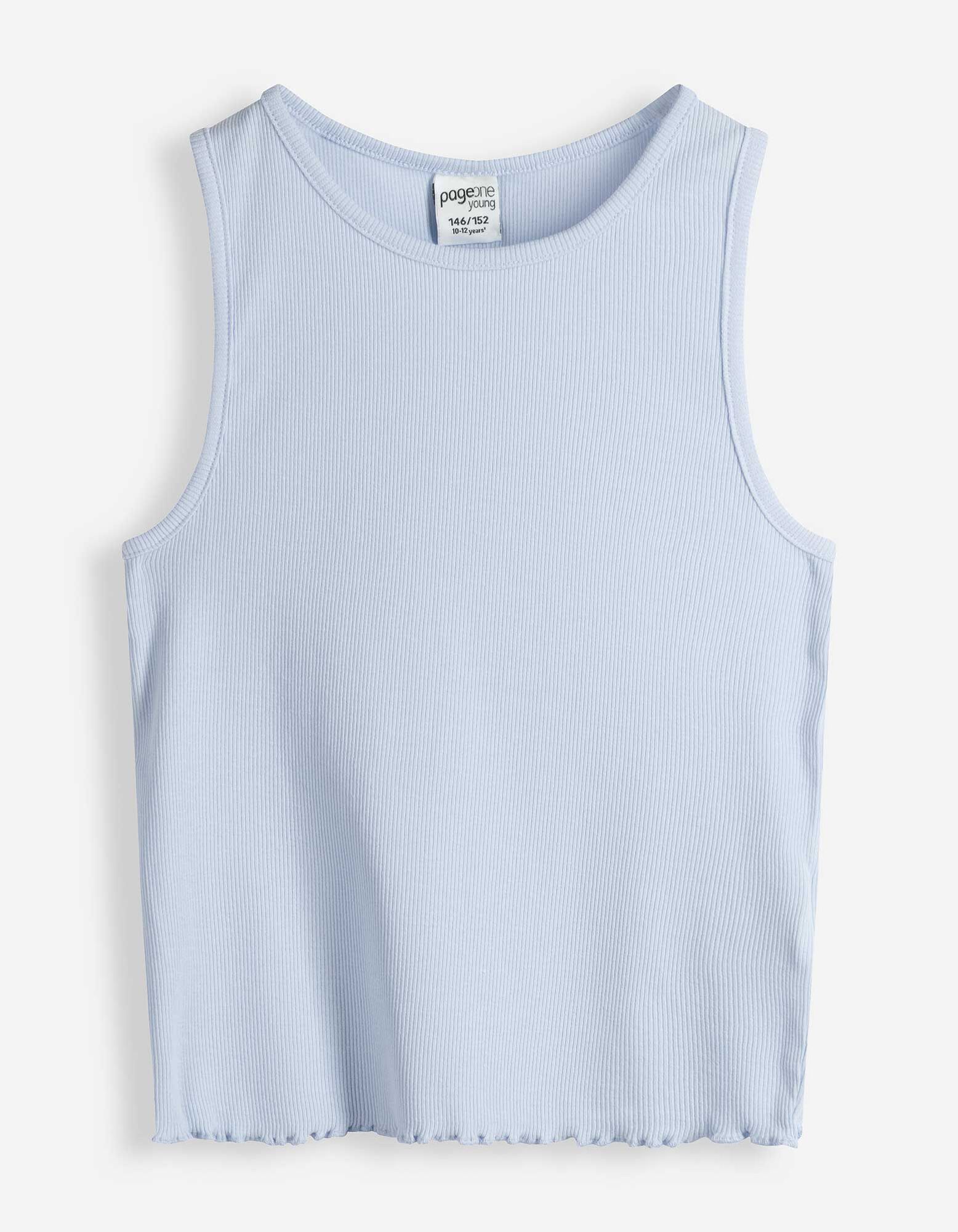 Top - Muschelsaum - Hellblau