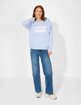 Sweatshirt - Applikation - hellblau