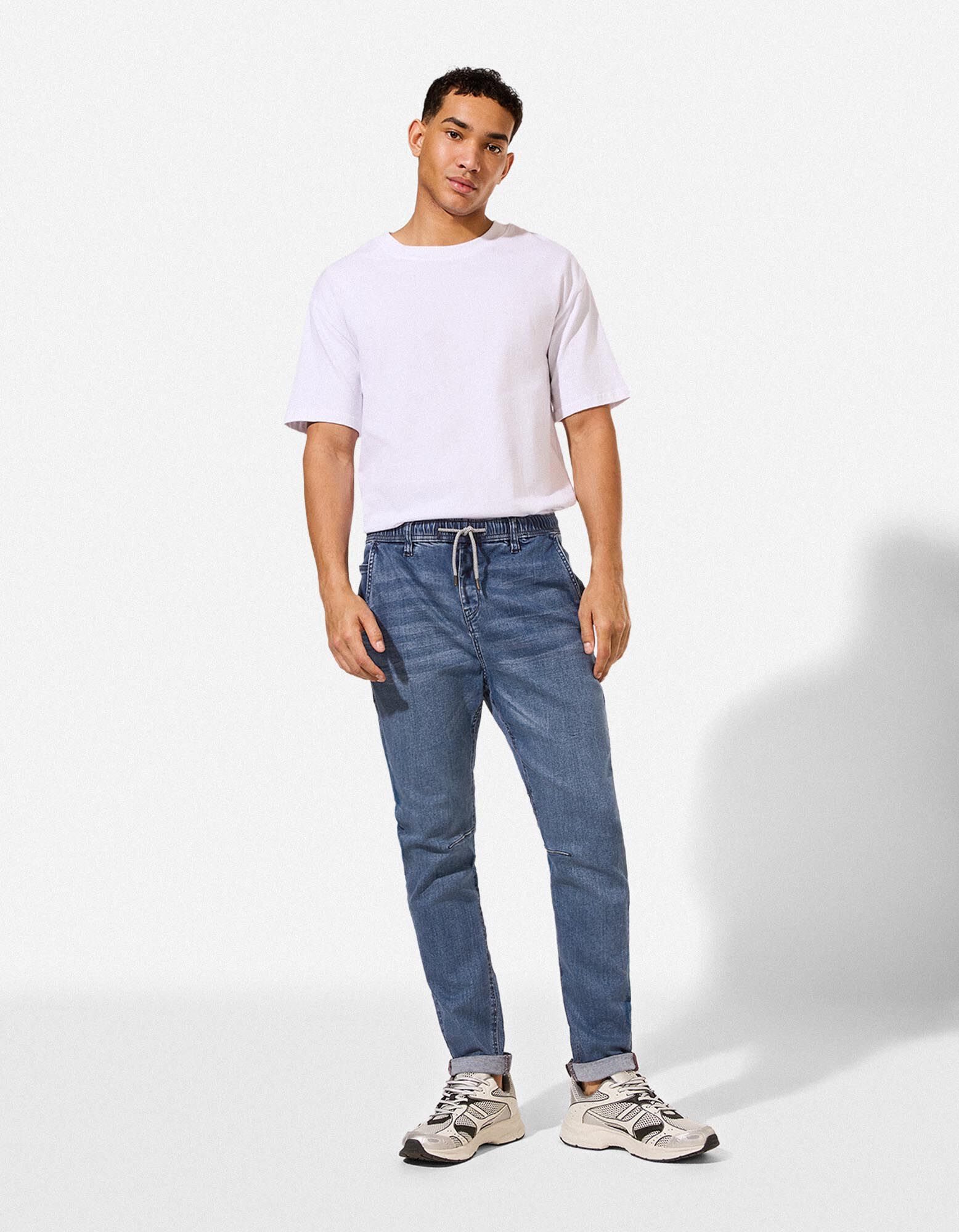 Jeans - Elastischer Bund - blau