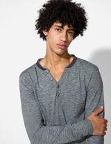 Langarmshirt - Double-Layer-Look - grün