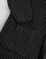 Hosszított kardigán - Kapucni - sötétszürke