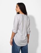 Bluse - Dreiviertelärmel - weiß