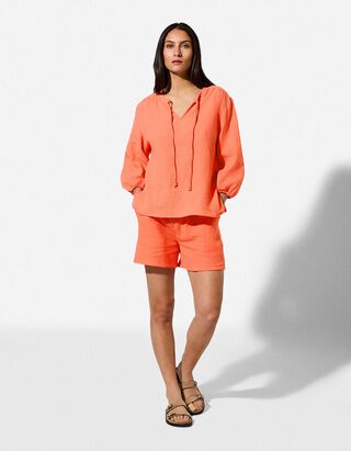 Short - Mousseline - Oranje