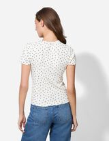 T-shirt - Geschulpte zoom - wit