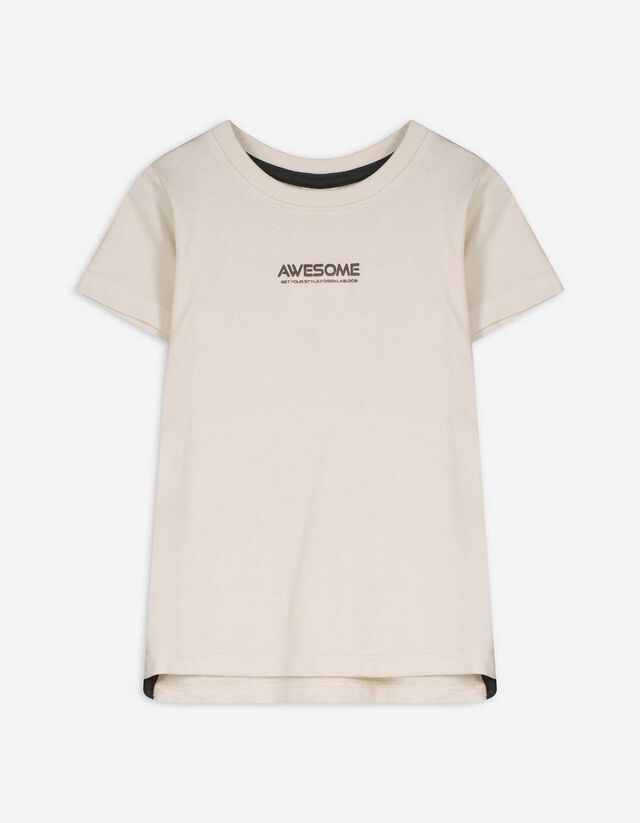 T-Shirt - Waffelstruktur - weiß